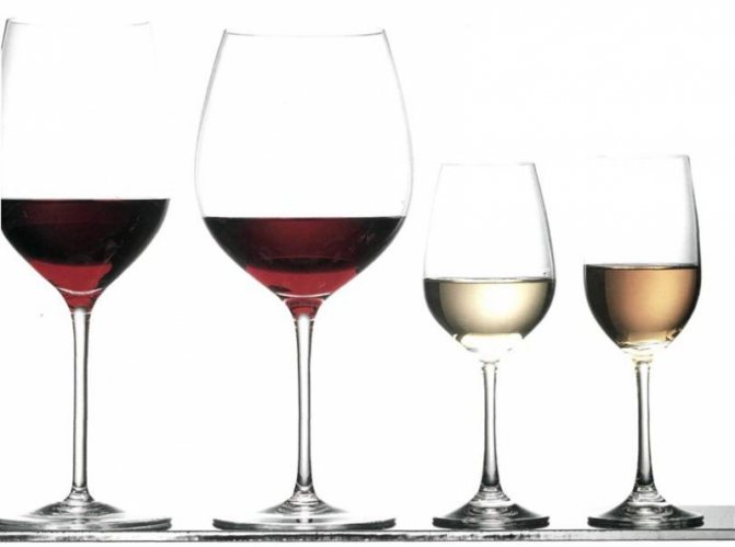 Бокалы для красного и белого вина