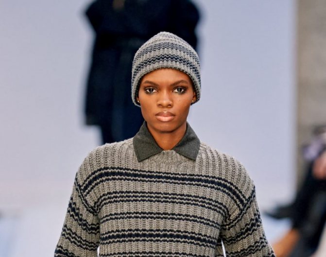Модная вязаная шапка осень-зима 2020-2021 из коллекции Max Mara