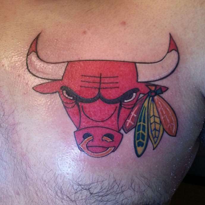 мужская татуировка бык
