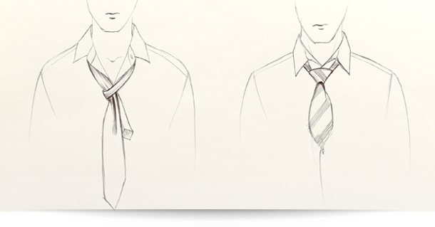Мужской галстук петлей